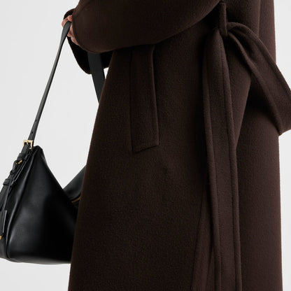 Single-breasted cashgora coat