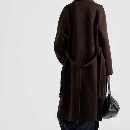 Single-breasted cashgora coat