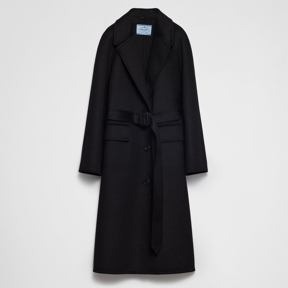 Single-breasted cashgora coat