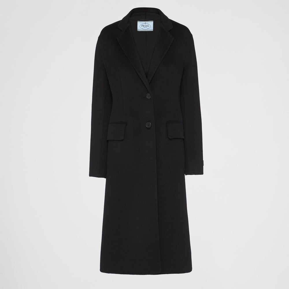 Single-breasted cashgora coat