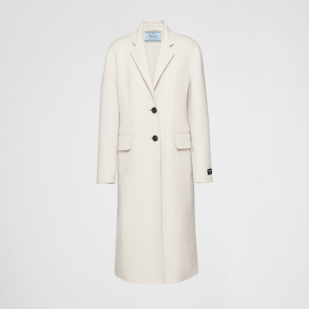 Single-breasted cashgora coat