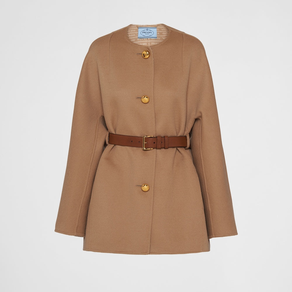 Single-breasted double wool caban jacket