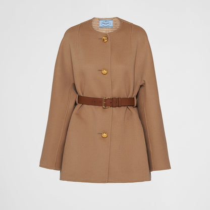 Single-breasted double wool caban jacket
