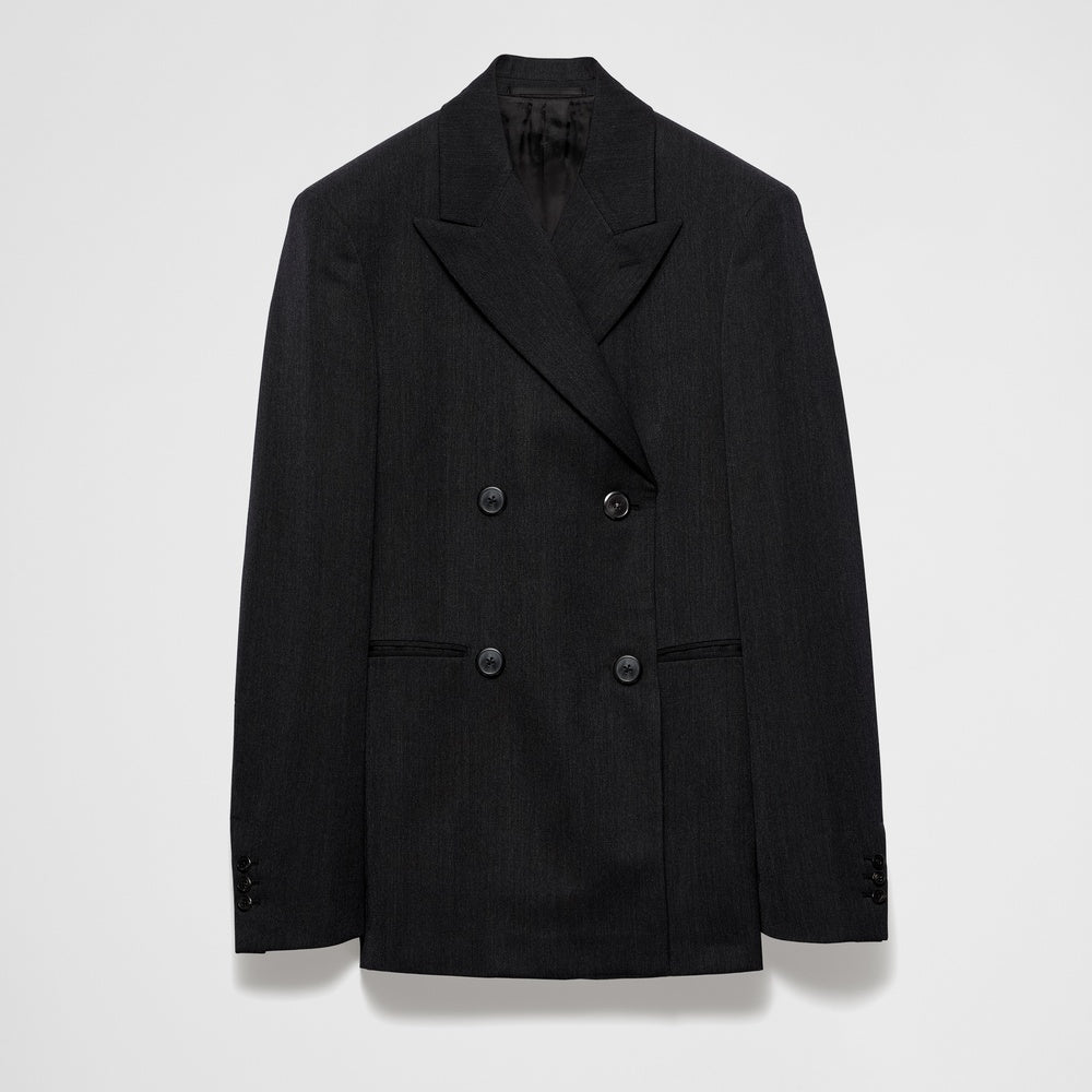 Double-breasted gabardine jacket
