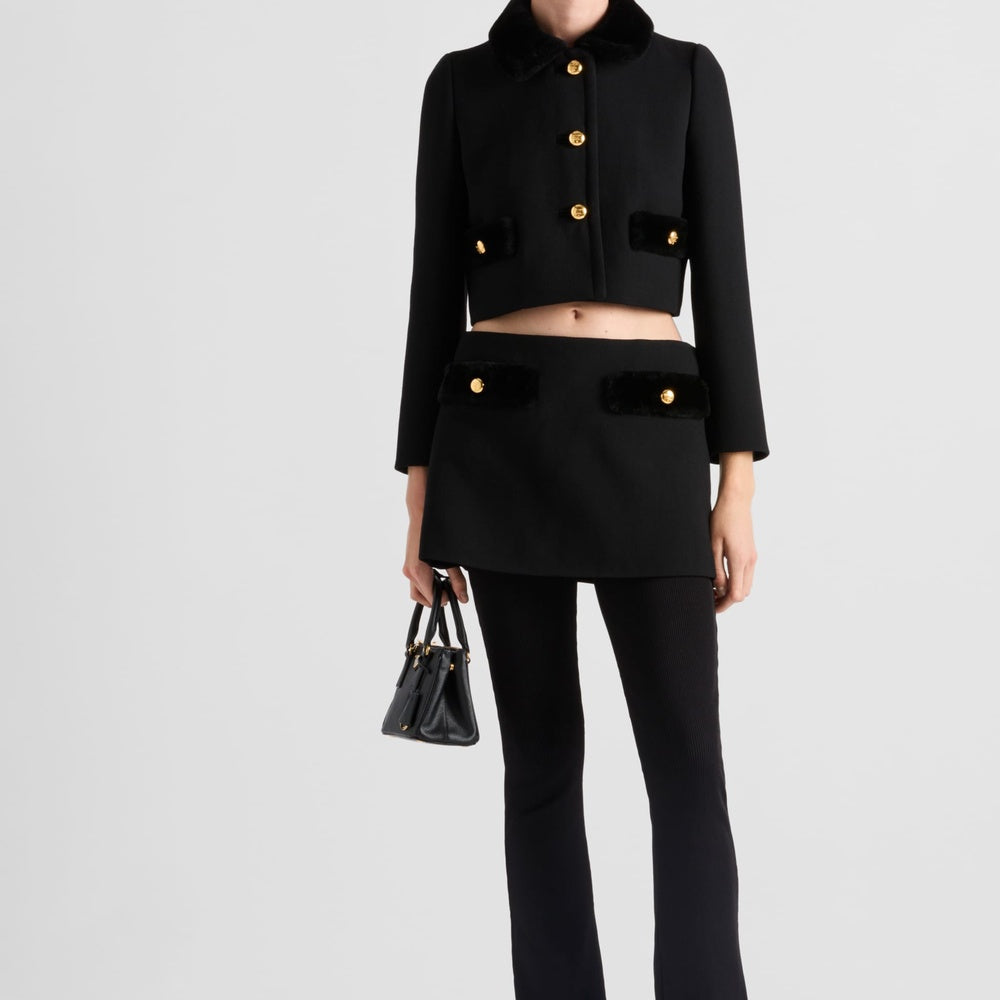 Natté single-breasted jacket