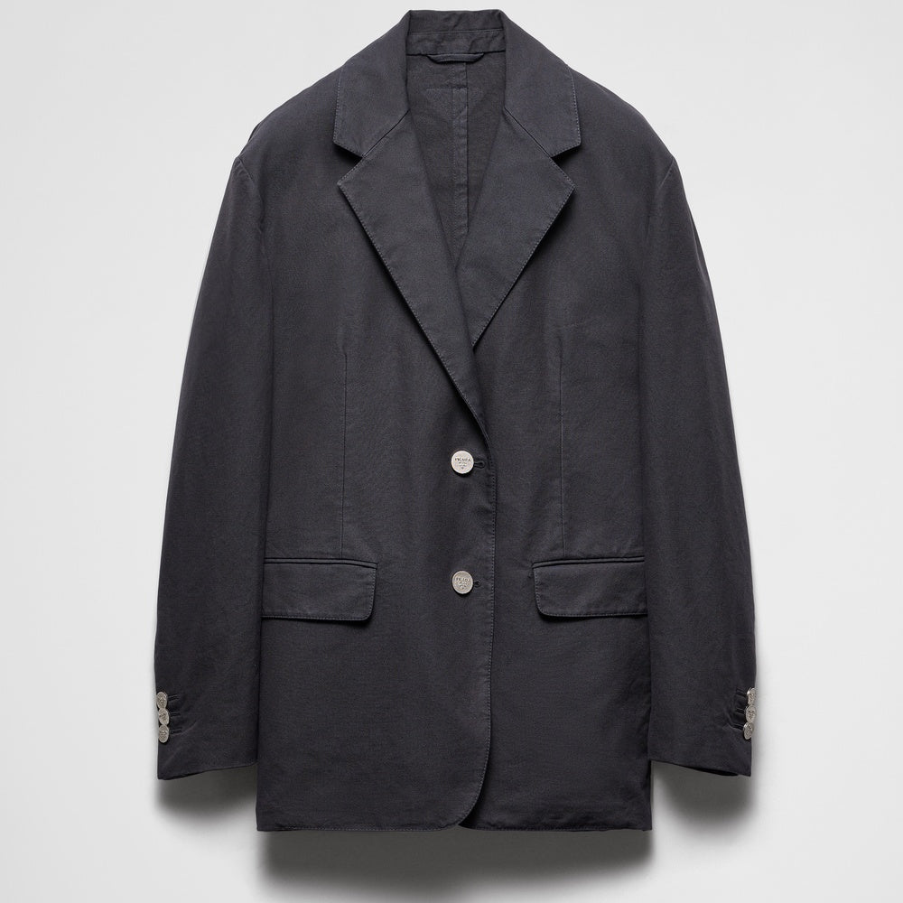 Single-breasted old canvas jacket
