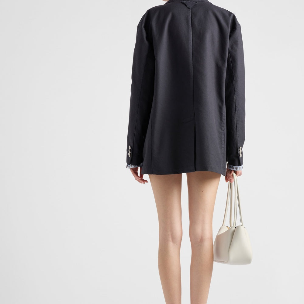Single-breasted old canvas jacket