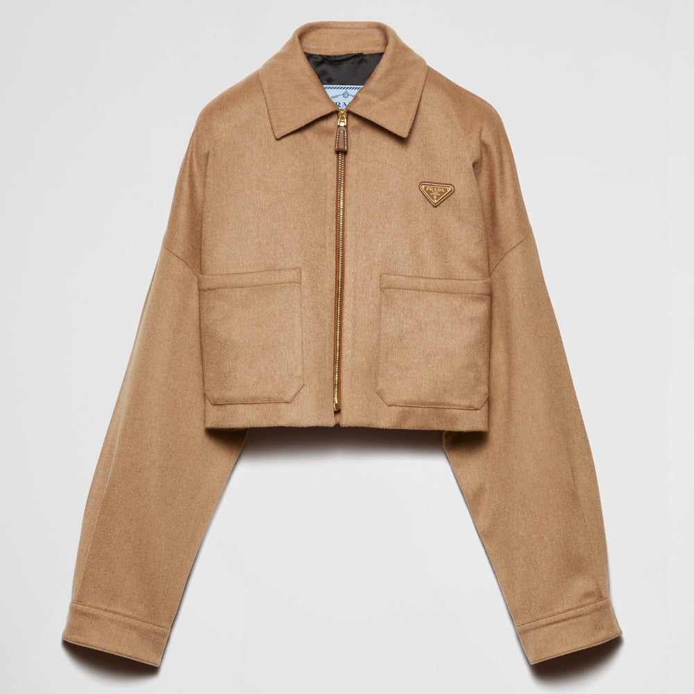 Camel-hair blouson jacket