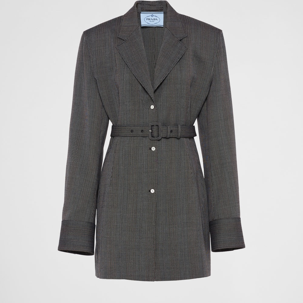 Single-breasted pinstripe wool jacket