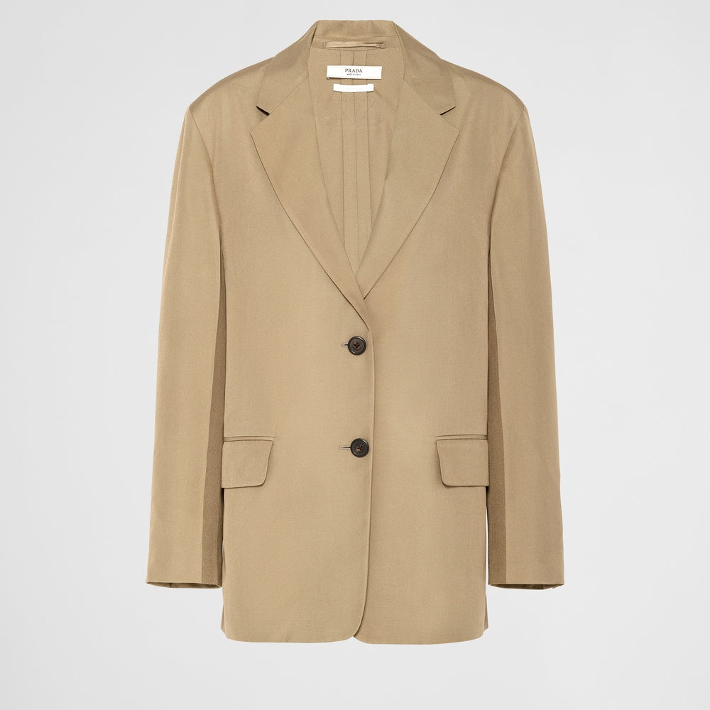 Single-breasted silk jacket