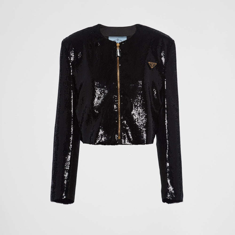 Single-breasted sequin jacket