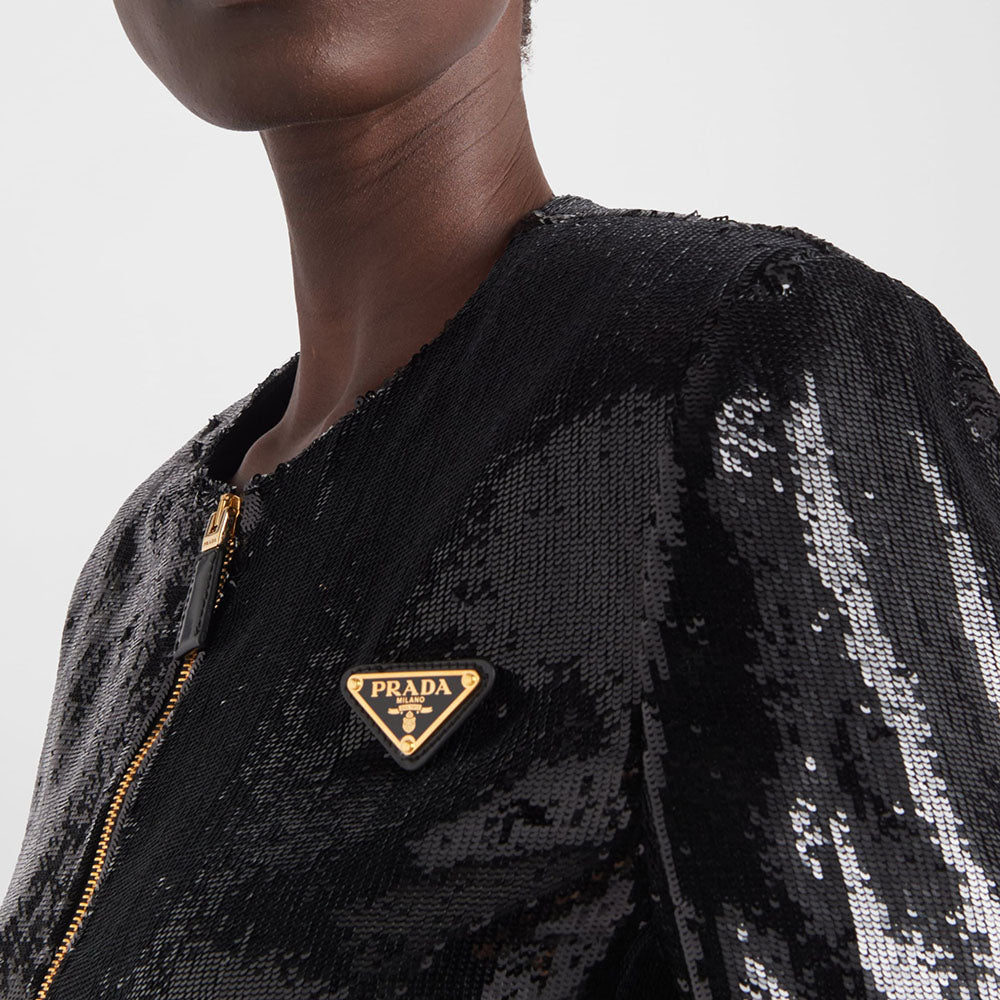 Single-breasted sequin jacket