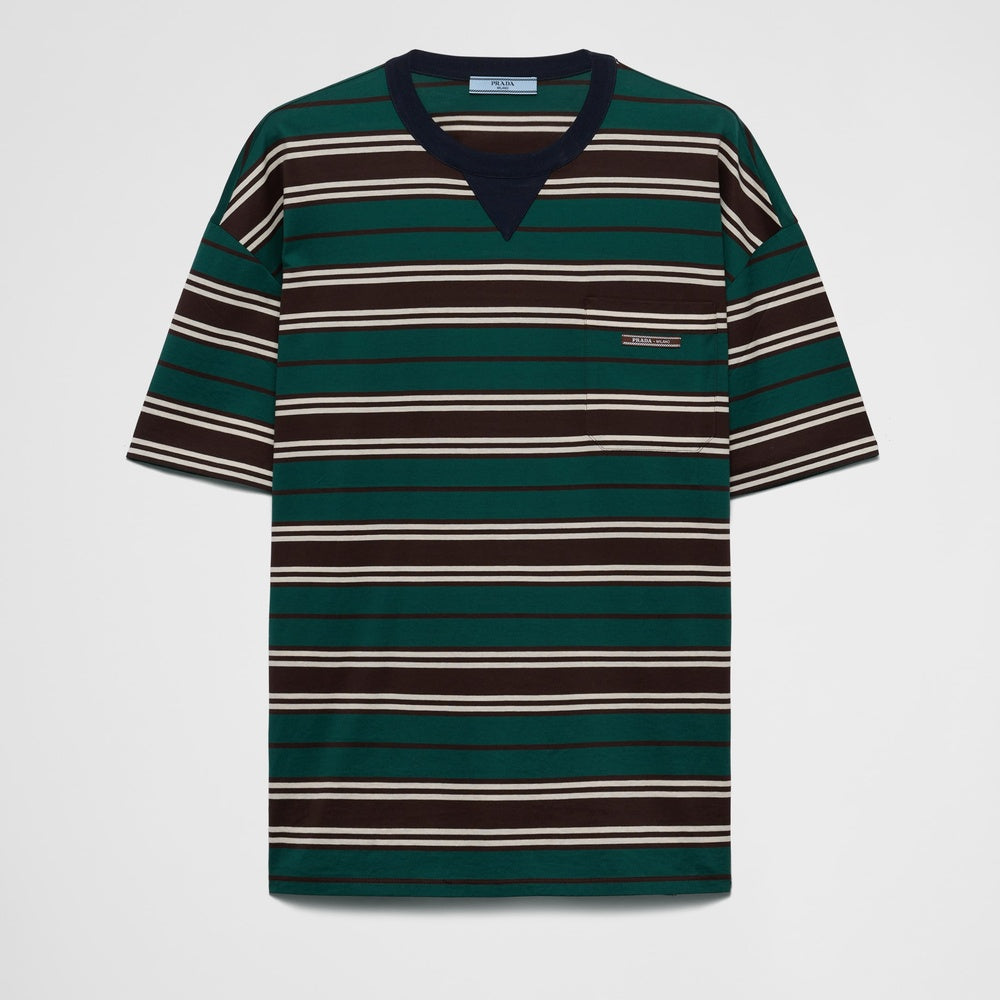 Striped lisle cotton T-shirt