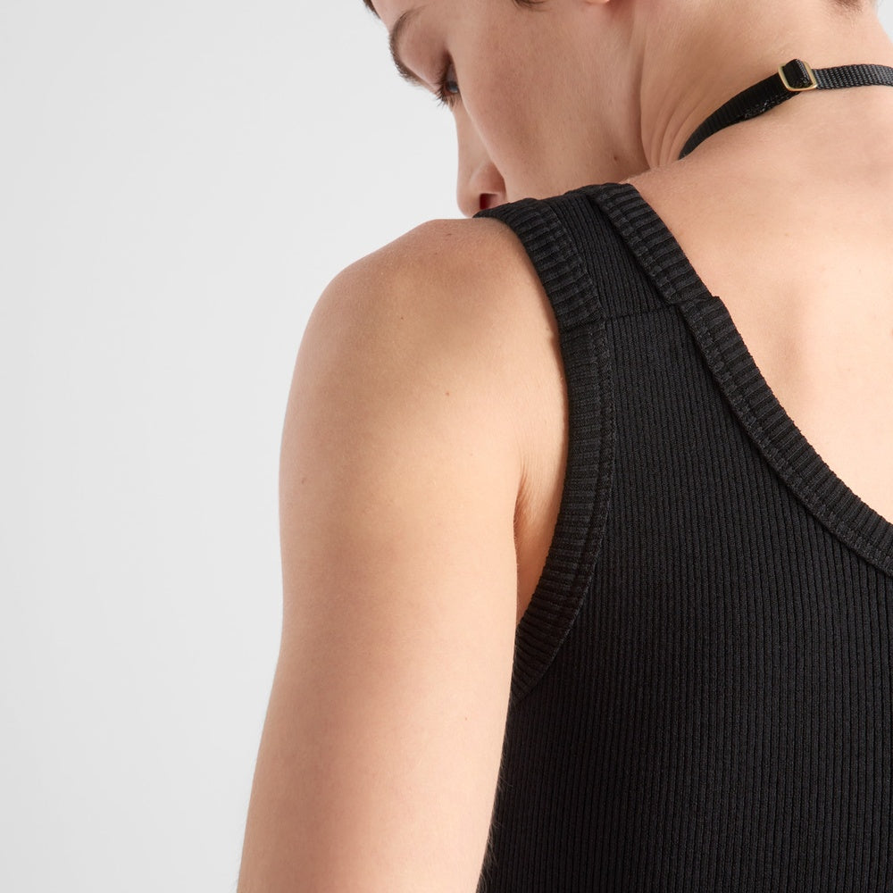 Ribbed jersey tank top
