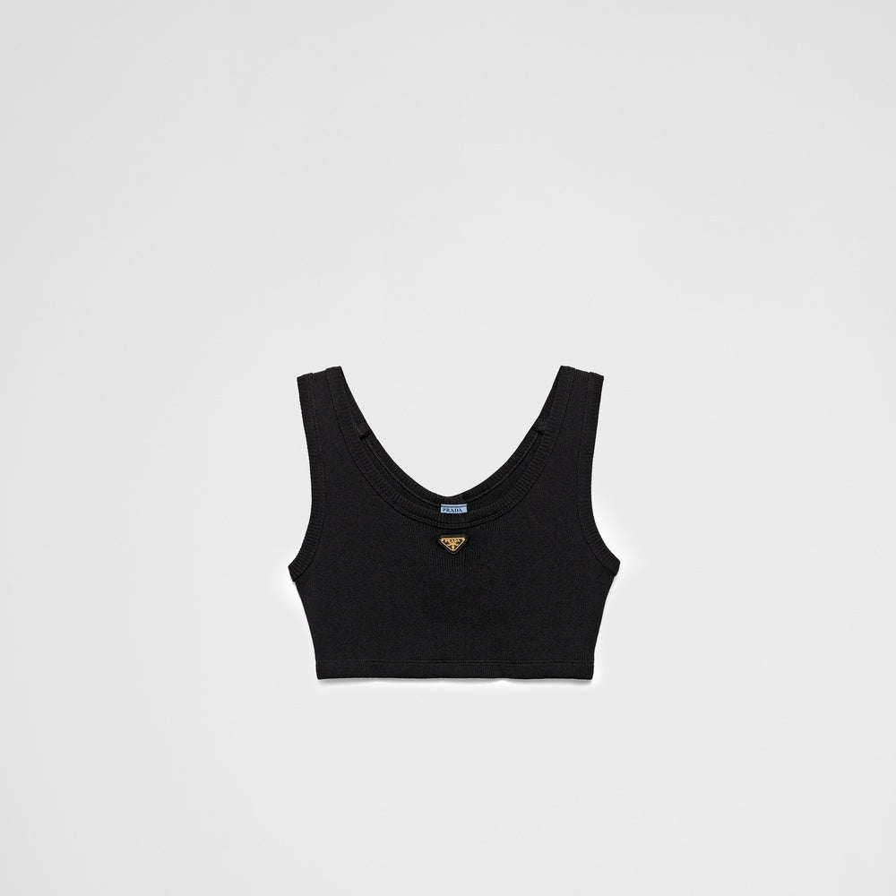 Ribbed jersey tank top