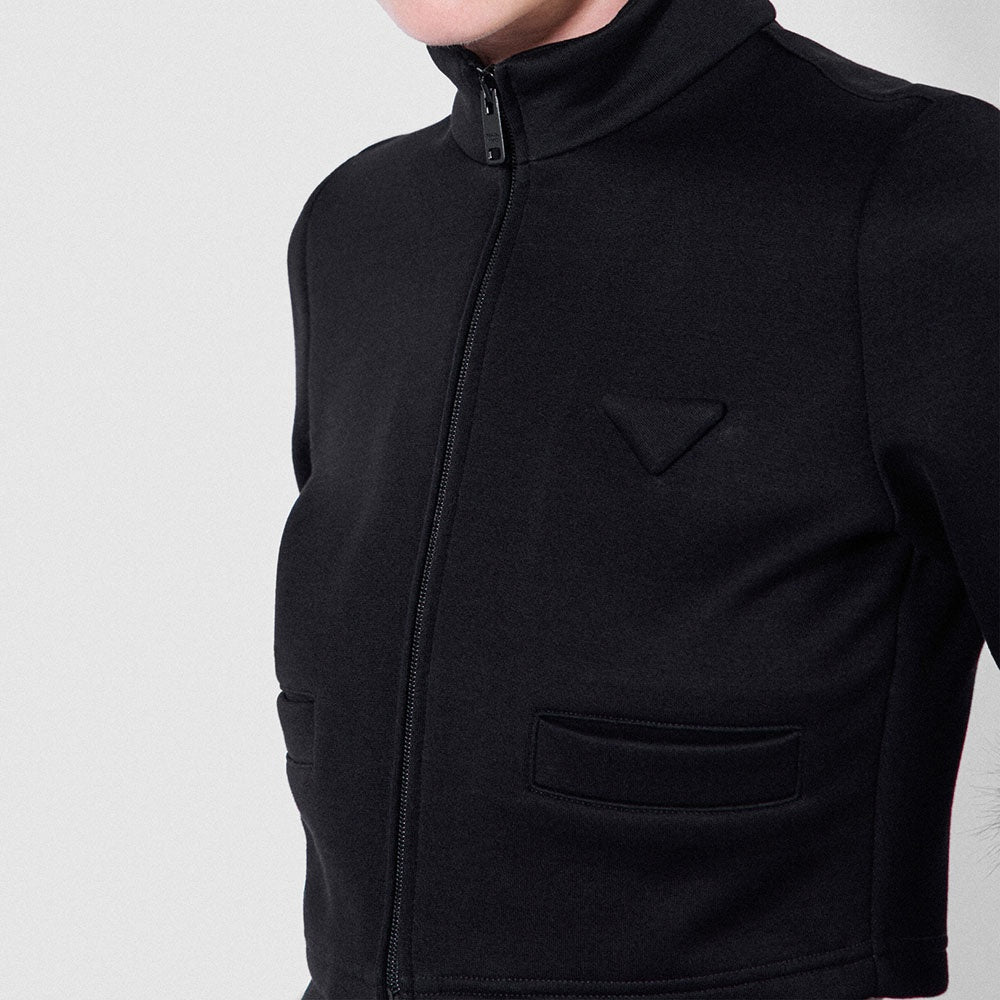 Cropped fleece blouson