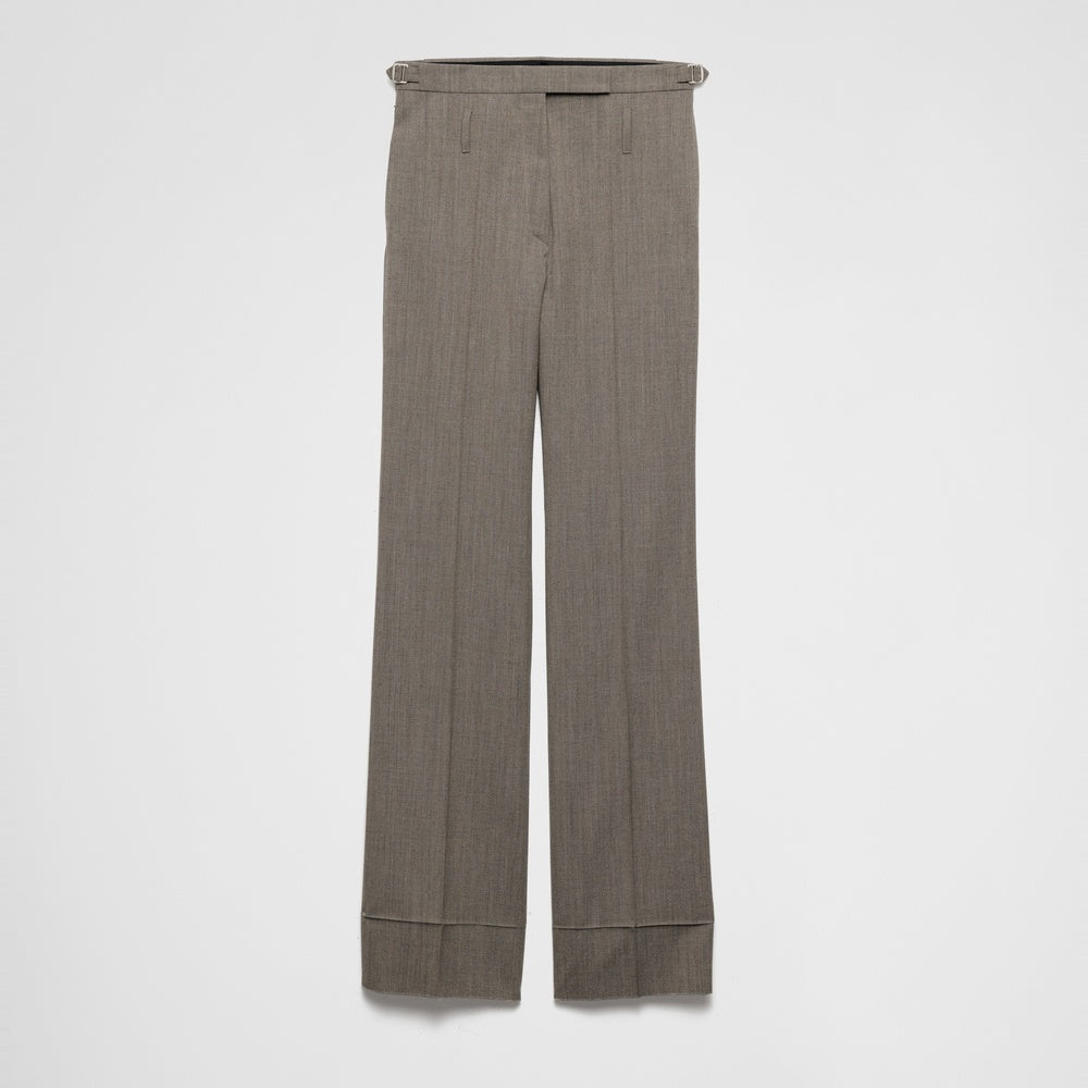 Technical wool pants with belt