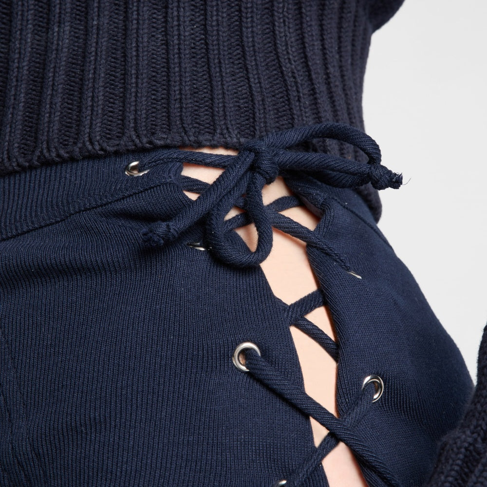 Cotton shorts with laces