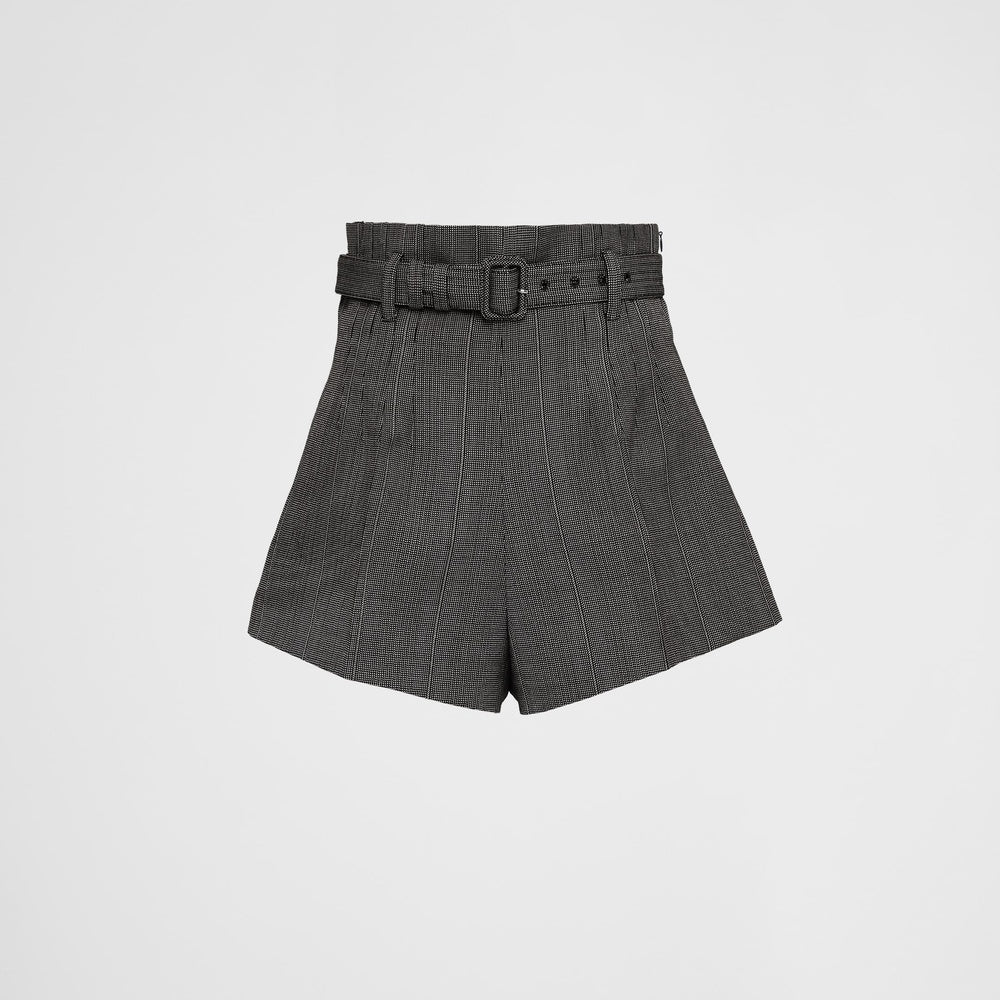 Pinstripe wool shorts