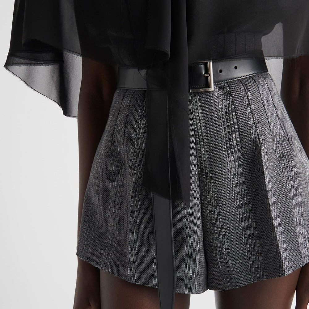 Pinstripe wool shorts