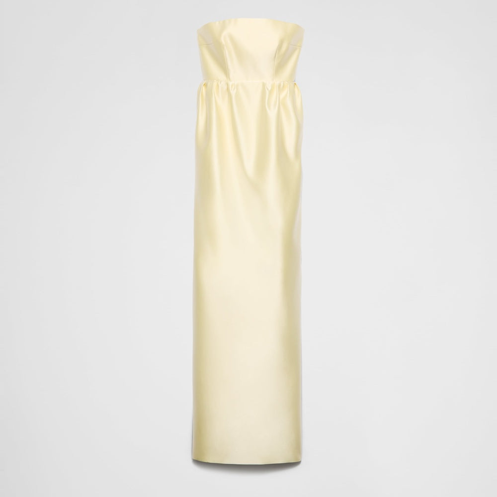 Long double satin dress