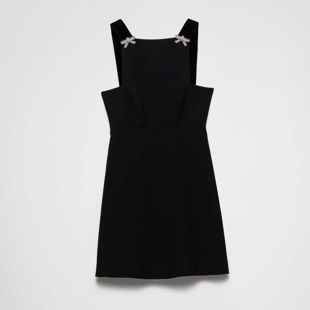 Embroidered cady mini-dress