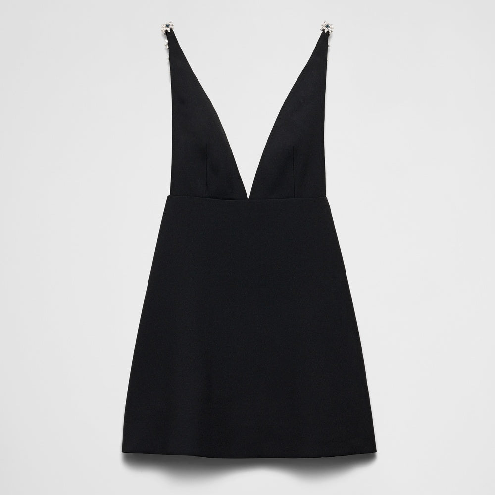Embroidered sablé mini-dress