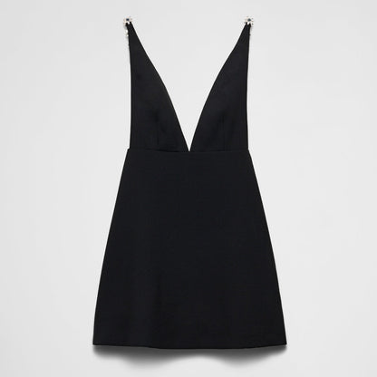 Embroidered sablé mini-dress