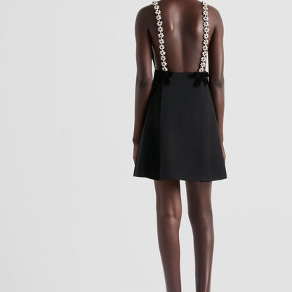 Embroidered sablé mini-dress