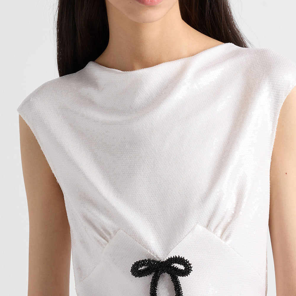 Sequined satin jersey dress