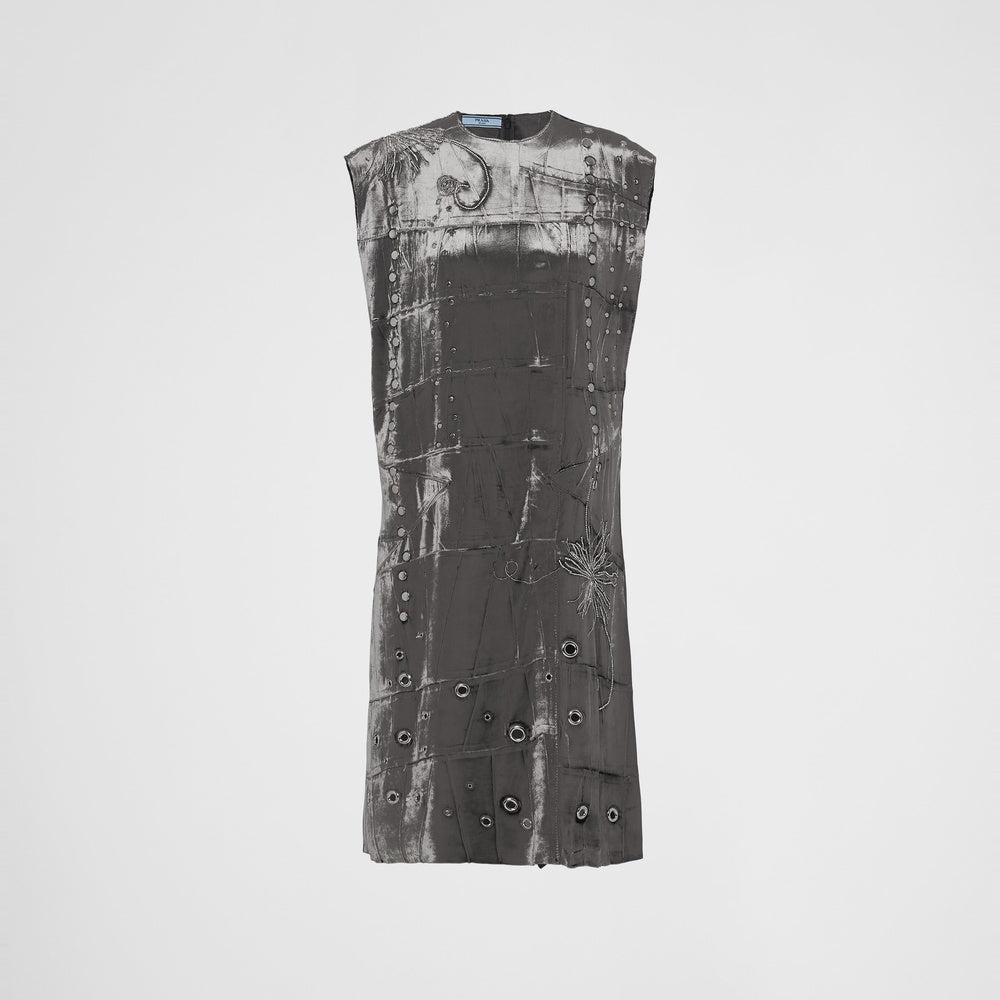 Embroidered velvet dress