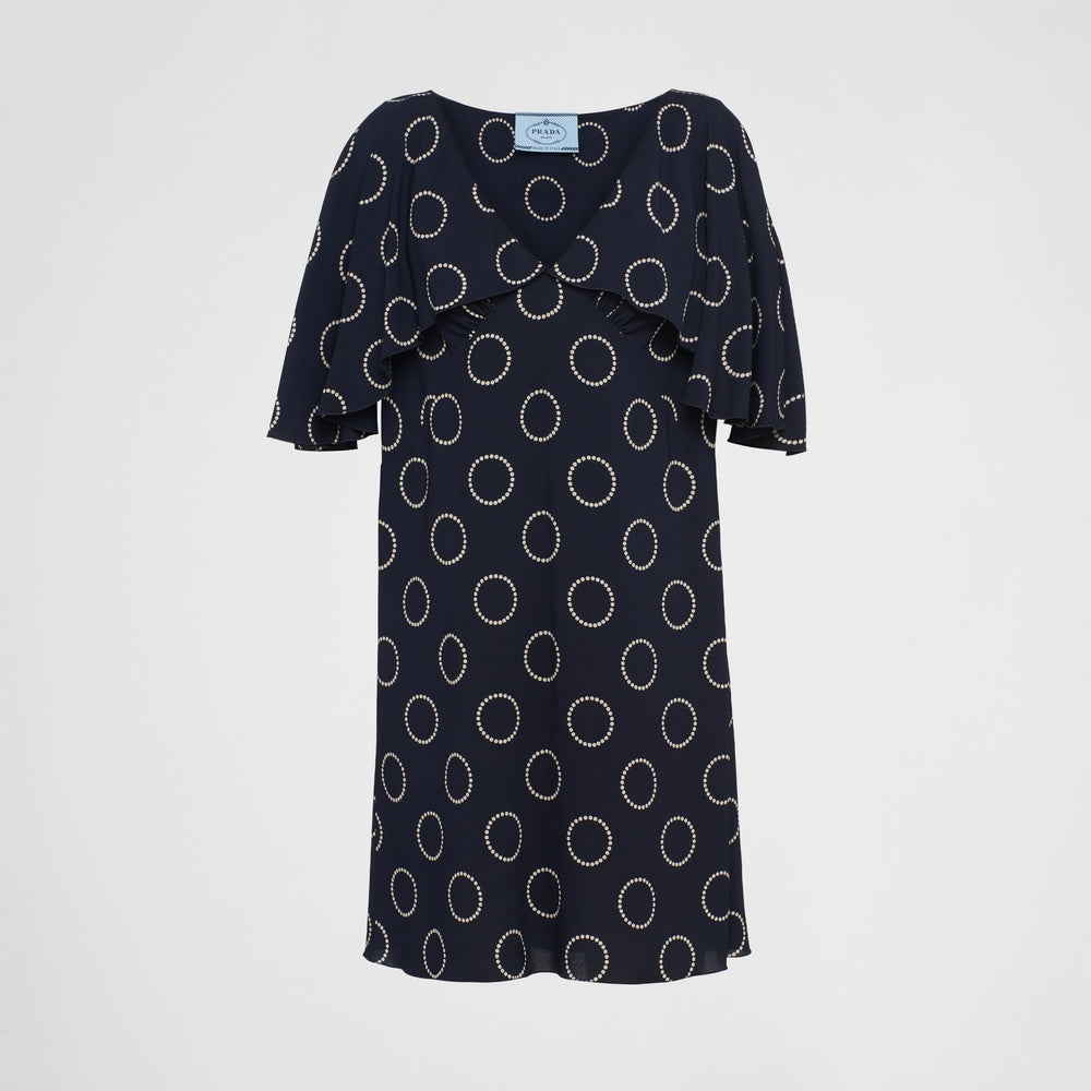 Printed sablé mini-dress
