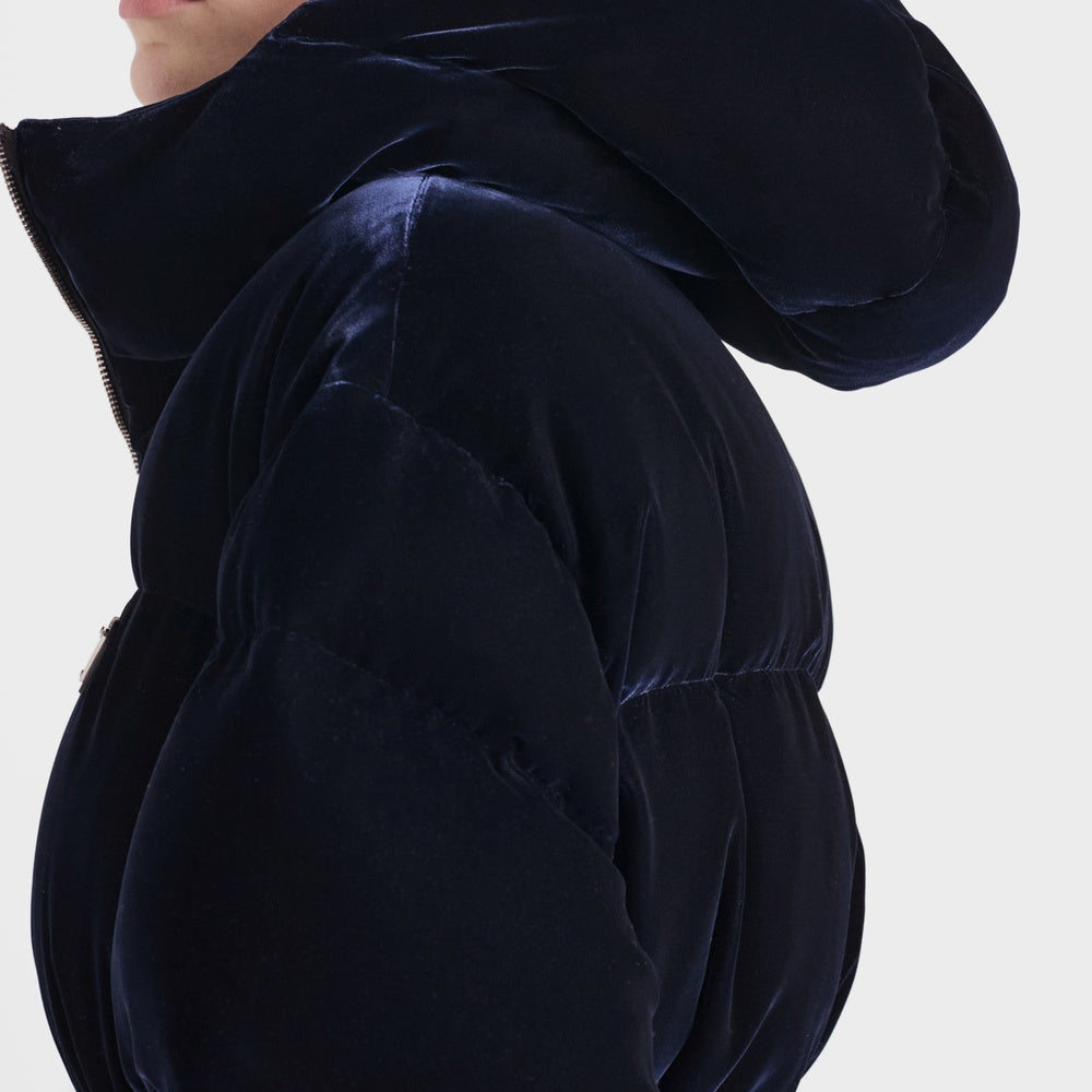 Velvet down jacket
