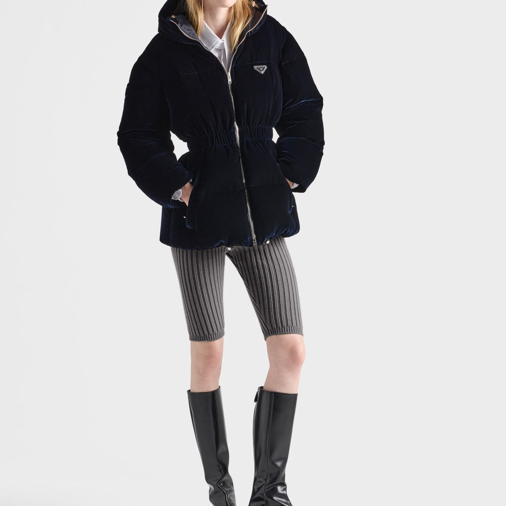 Velvet down jacket