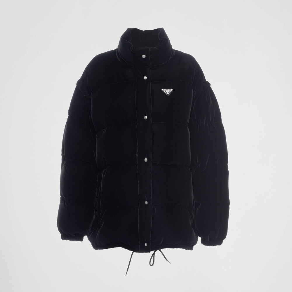 Convertible velvet down jacket