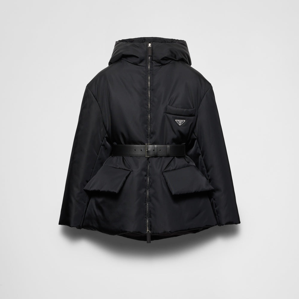 Re-Nylon hooded down jacket