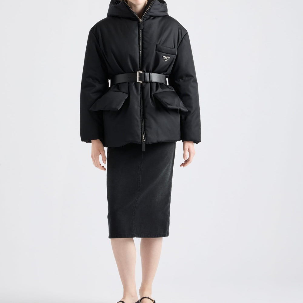 Re-Nylon hooded down jacket
