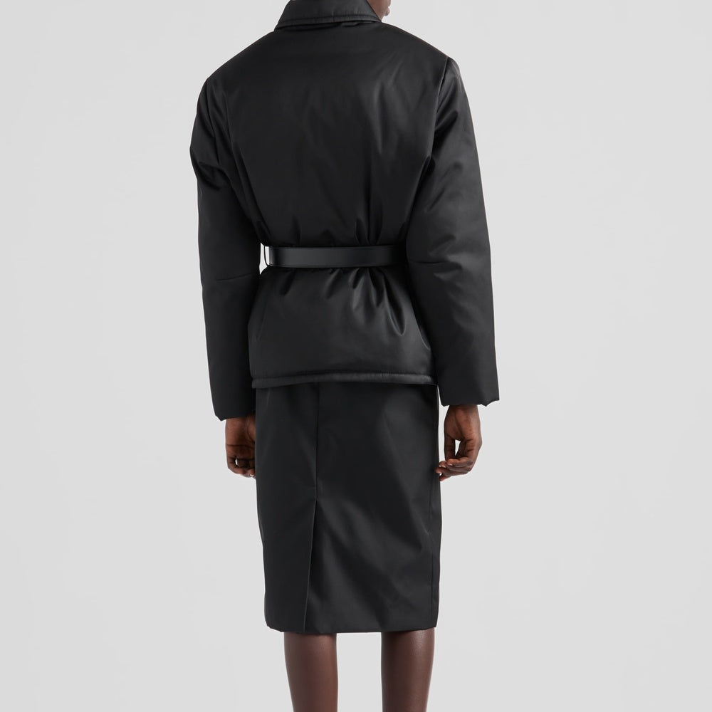 Re-Nylon down jacket with belt