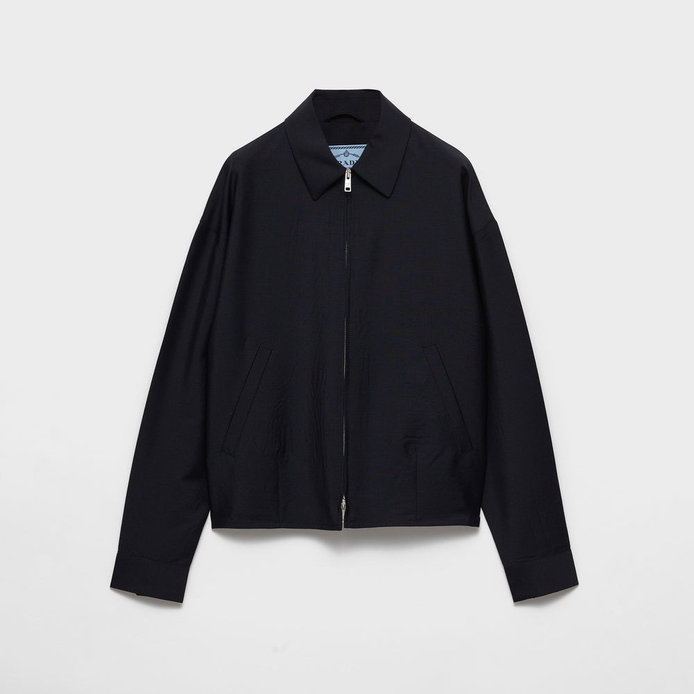 Kid mohair blouson jacket