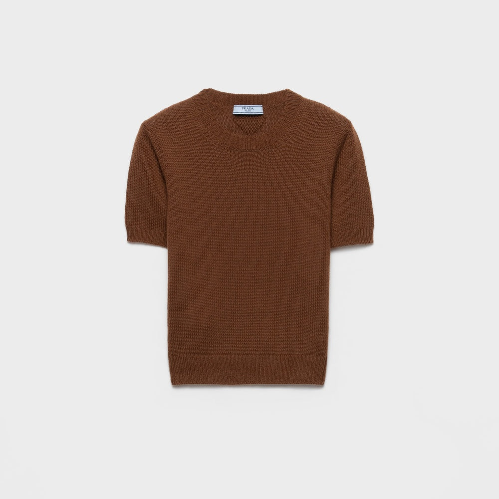 Short-sleeved cashmere sweater