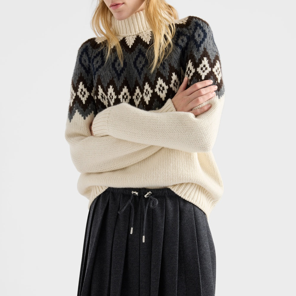 Cashmere and wool turtleneck sweater