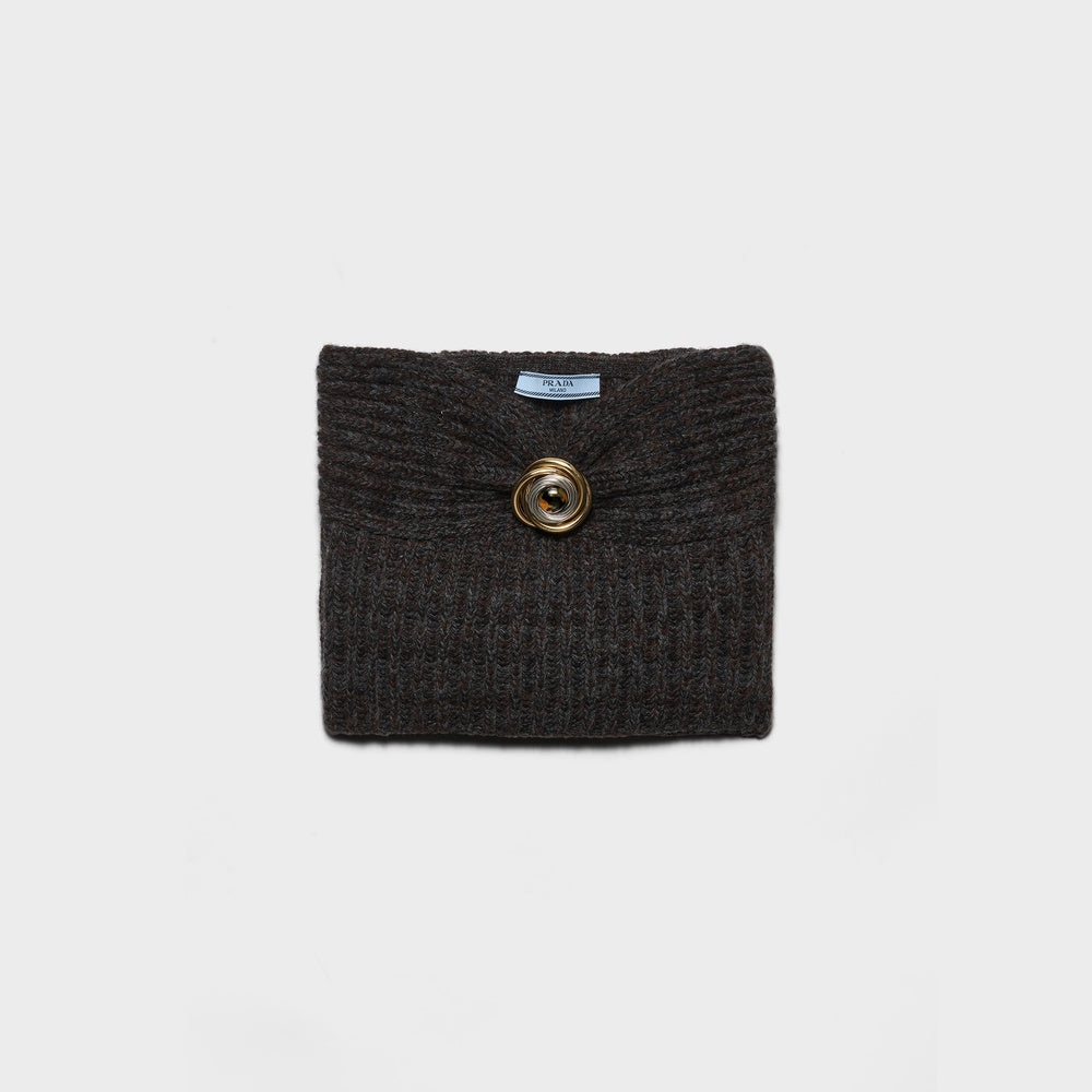 Wool and cashmere bandeau top with brooch