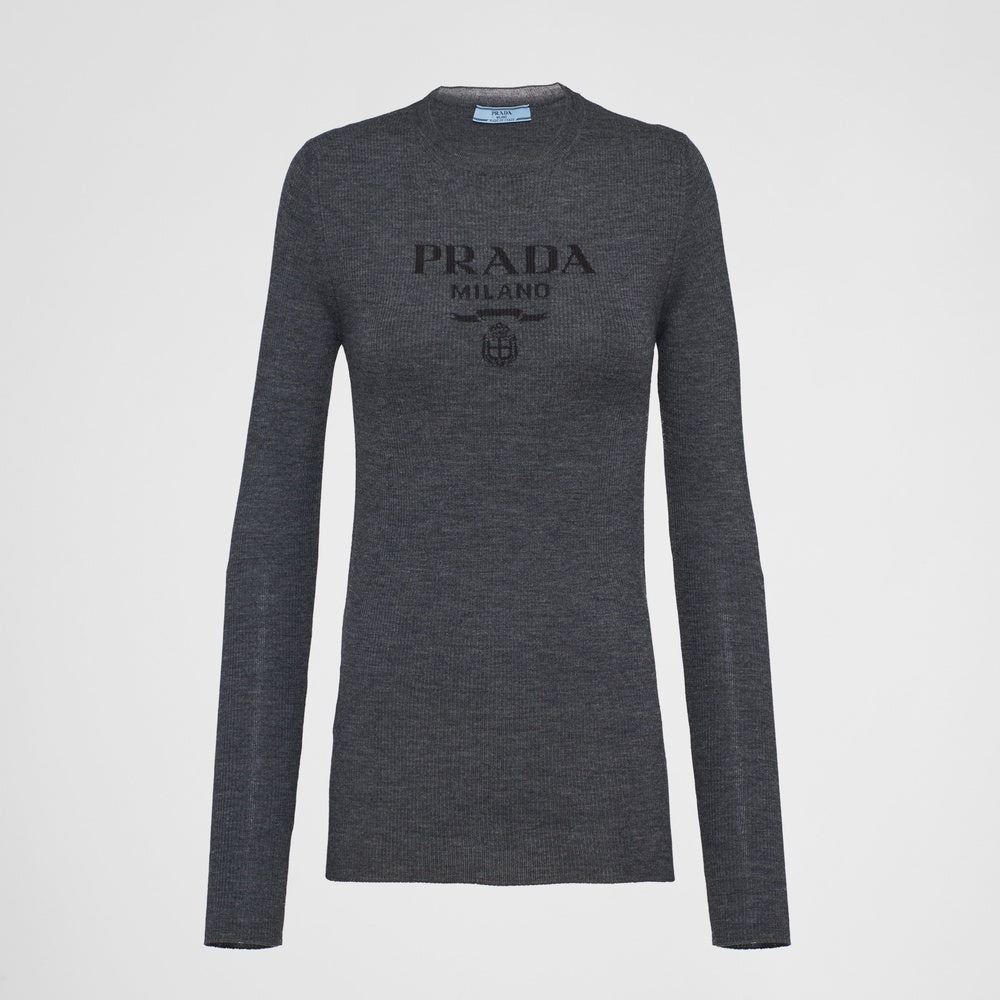 Superfine wool crew-neck sweater
