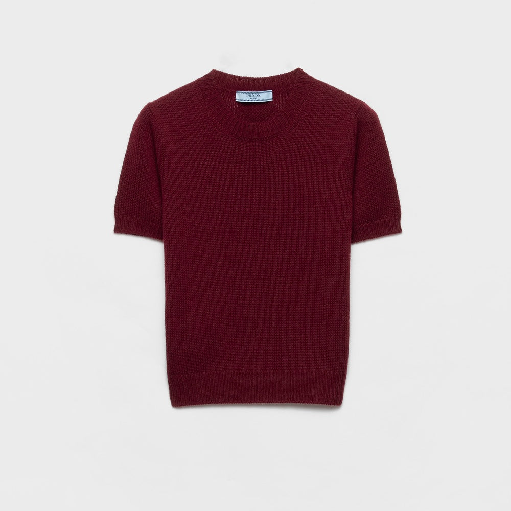 Short-sleeved cashmere sweater