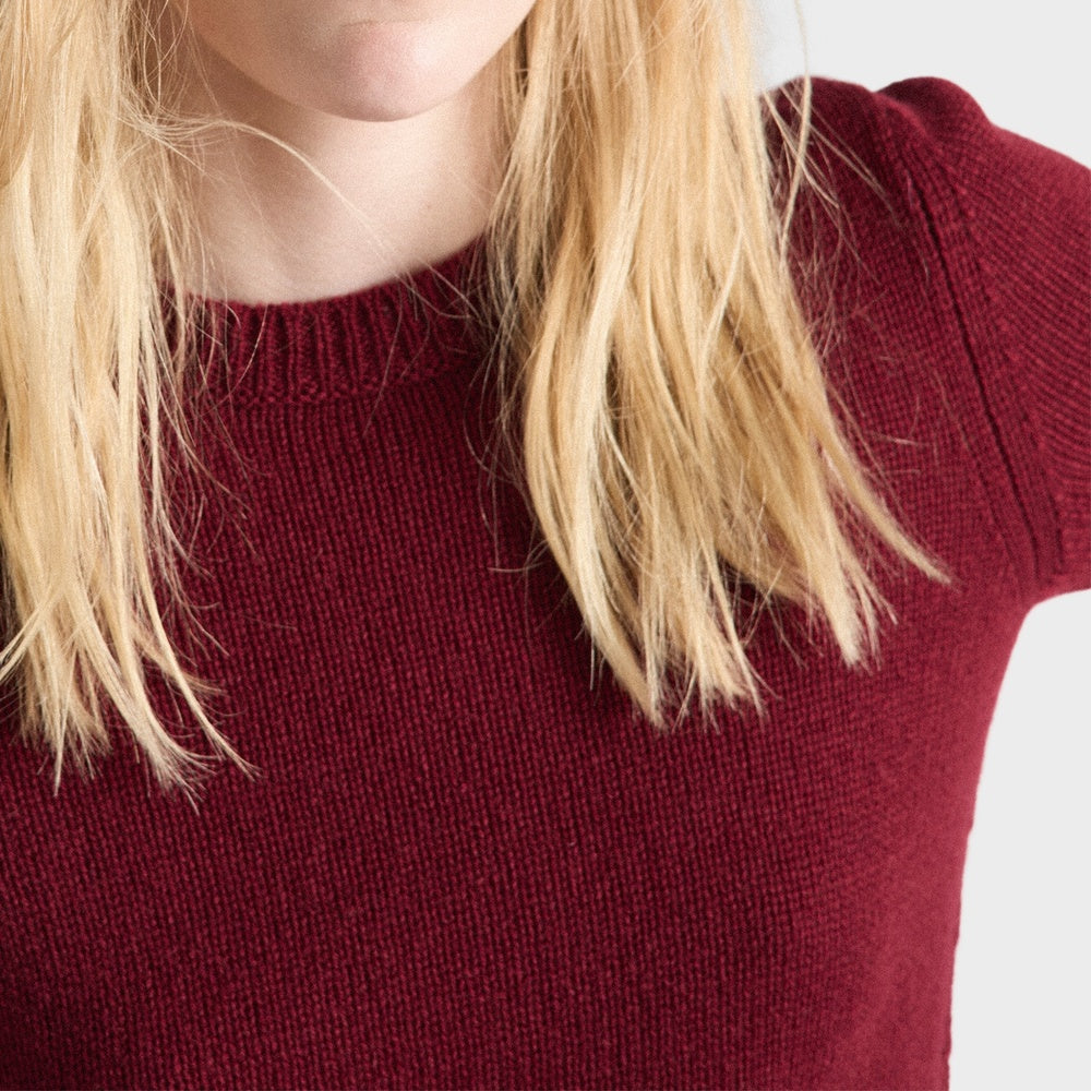 Short-sleeved cashmere sweater