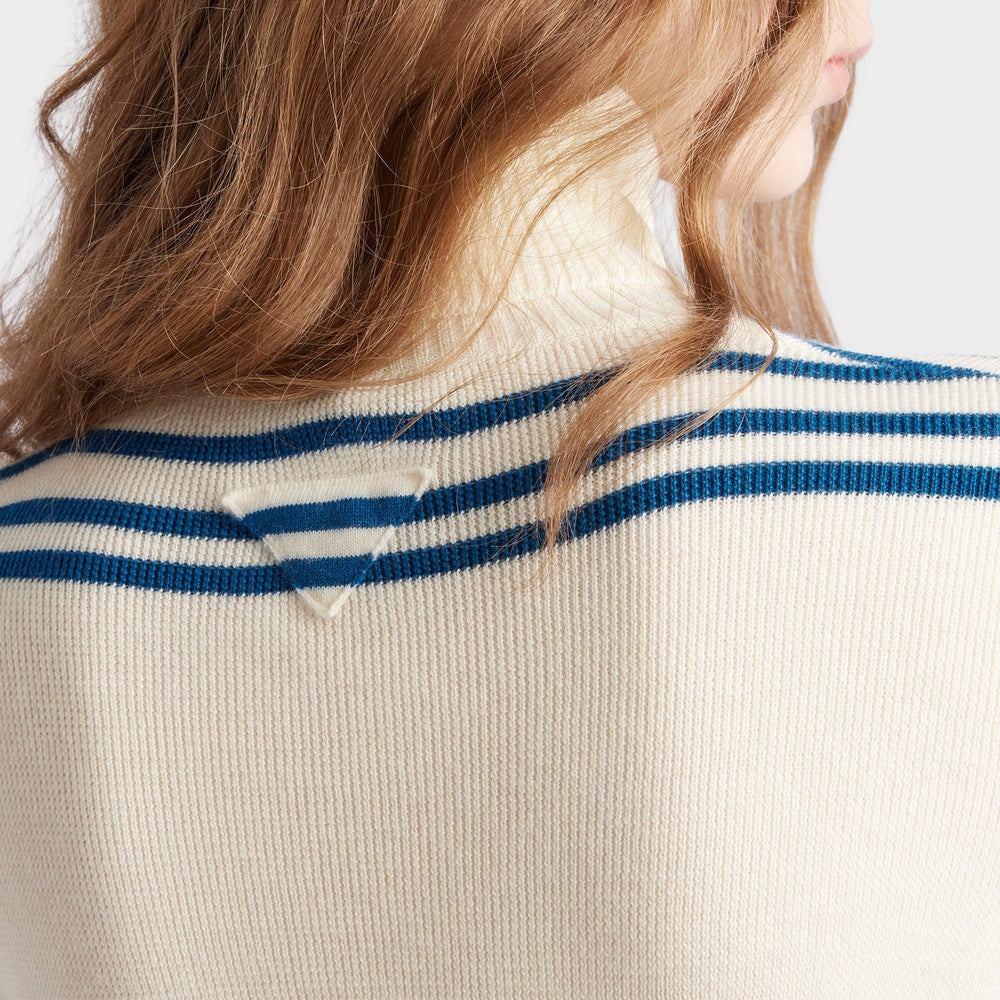 Striped wool turtleneck sweater