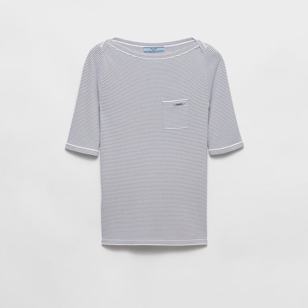 Viscose boat neck sweater
