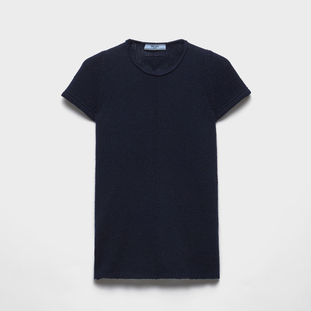 Short-sleeved cashmere sweater