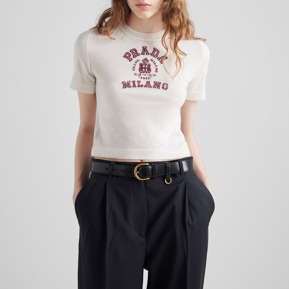 Cashmere intarsia T-shirt