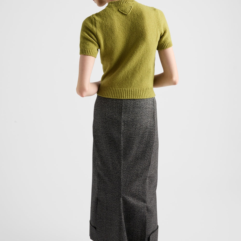 Short-sleeved cashmere sweater